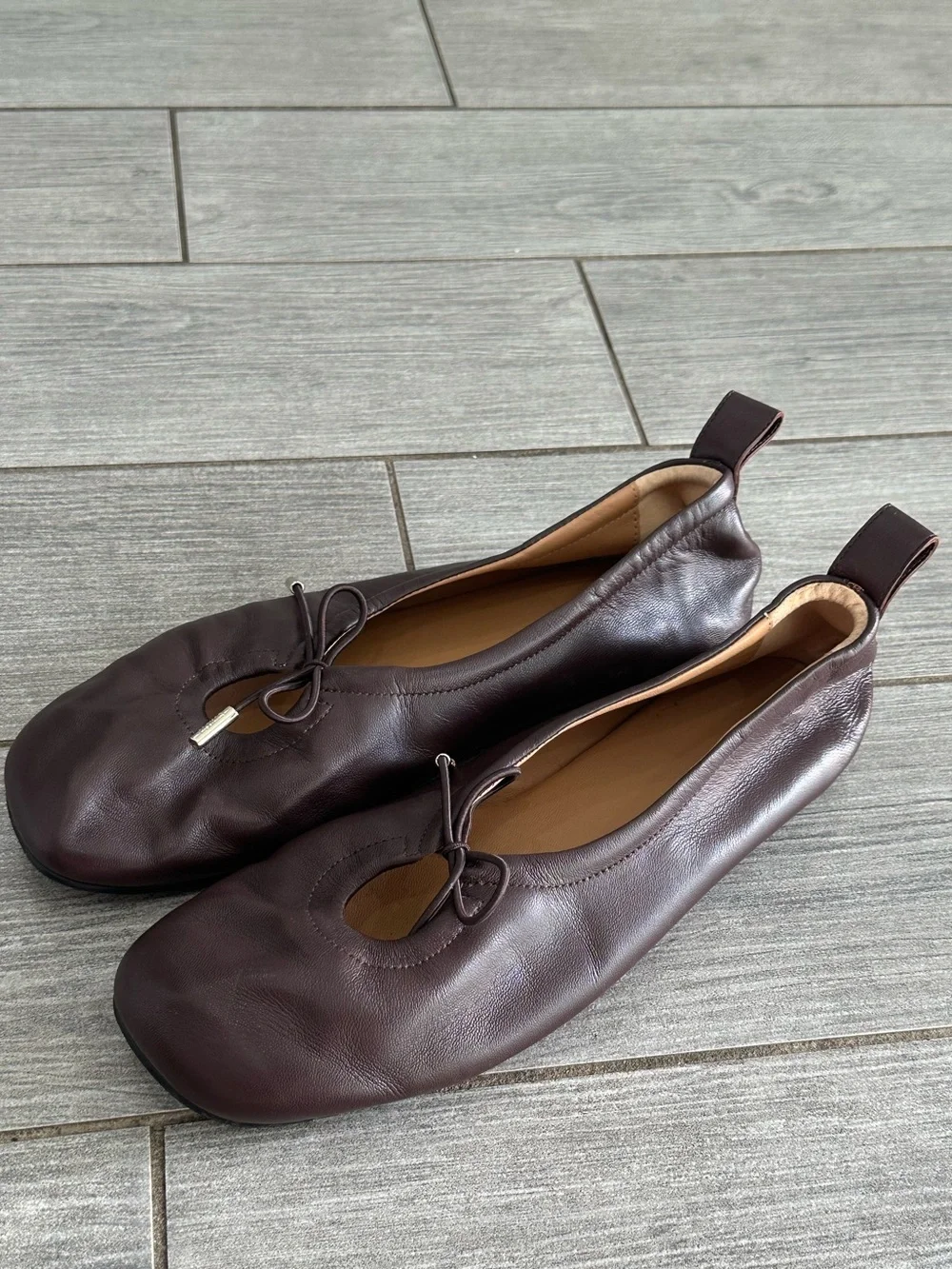 ALOHAS Rosalind Brushed Brown Leather Ballet Flats Size 41EU/10US - Picture 9 of 13